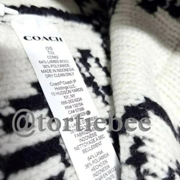 Coach Dino Print Knit Beanie Black And White Crazy Cute